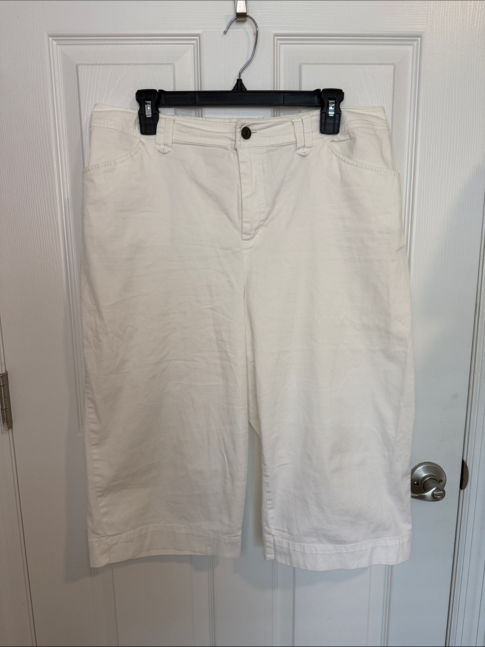 Croft & Barrow White Stretch Capri Pants Women’s Size 14 Cotton